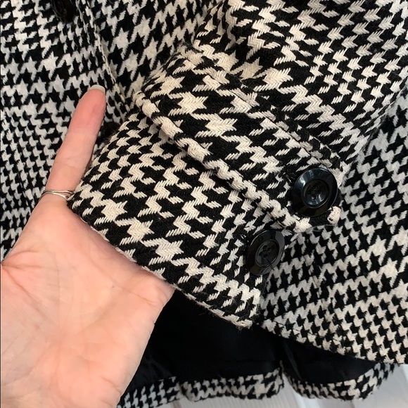 Candie’s houndstooth coat Sz S Black & white - Picture 4 of 7